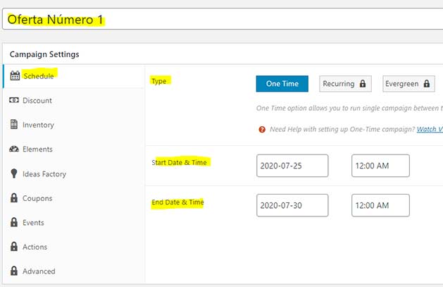 Temporizador de Ofertas WooCommerce
