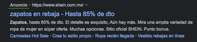 Anuncio SHEIN