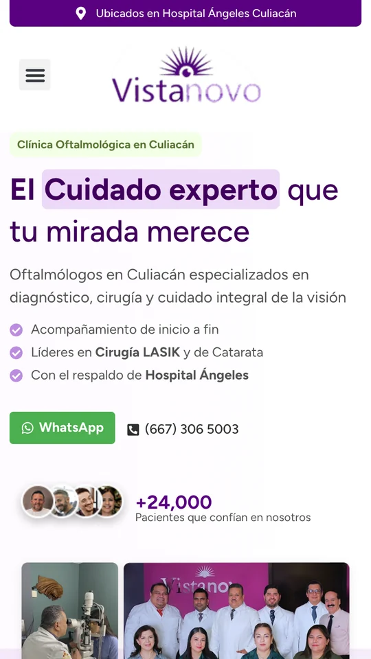 Sitio web de Vistanovo hecho por Ad Center