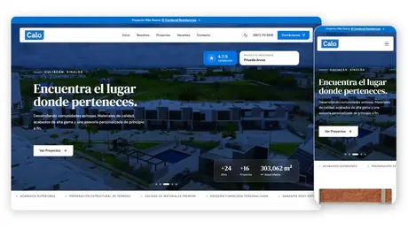Sitio web de Casas Caló hecho por Ad Center