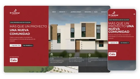 Sitio web de El Cardenal de Casas Caló hecho por Ad Center