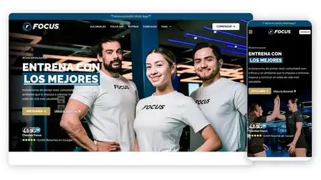 Sitio web de Focus Gimnasios hecho por Ad Center