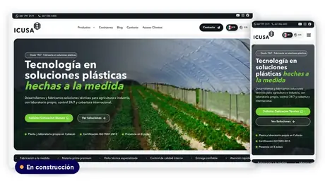 Sitio web de ICUSA, en construcción, hecho por Ad Center