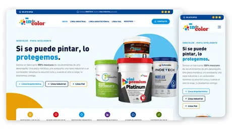 Sitio web de Indecolor hecho por Ad Center