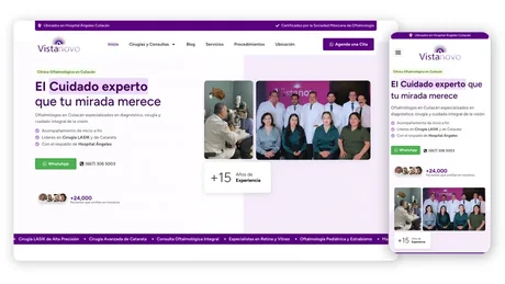 Sitio web de Vistanovo hecho por Ad Center