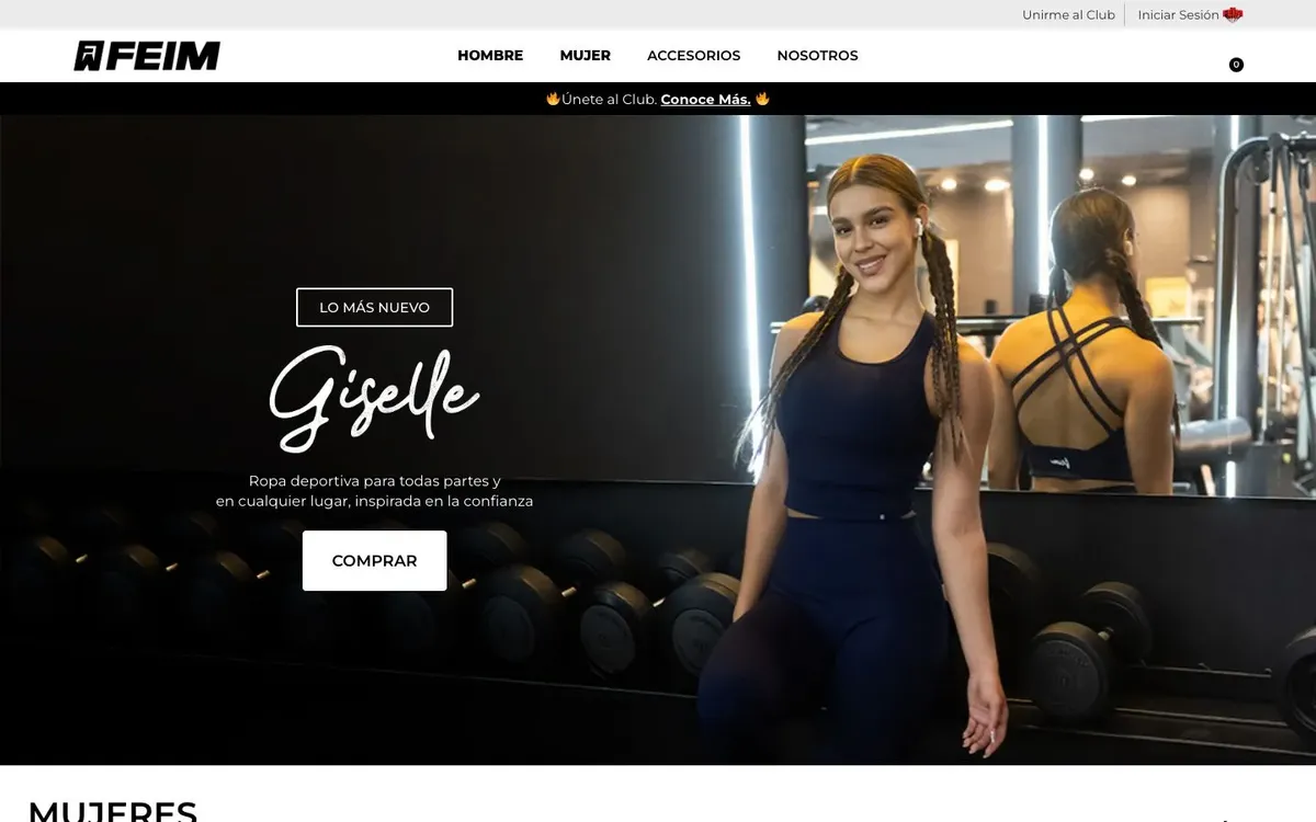 Primera pantalla del sitio de FEIM